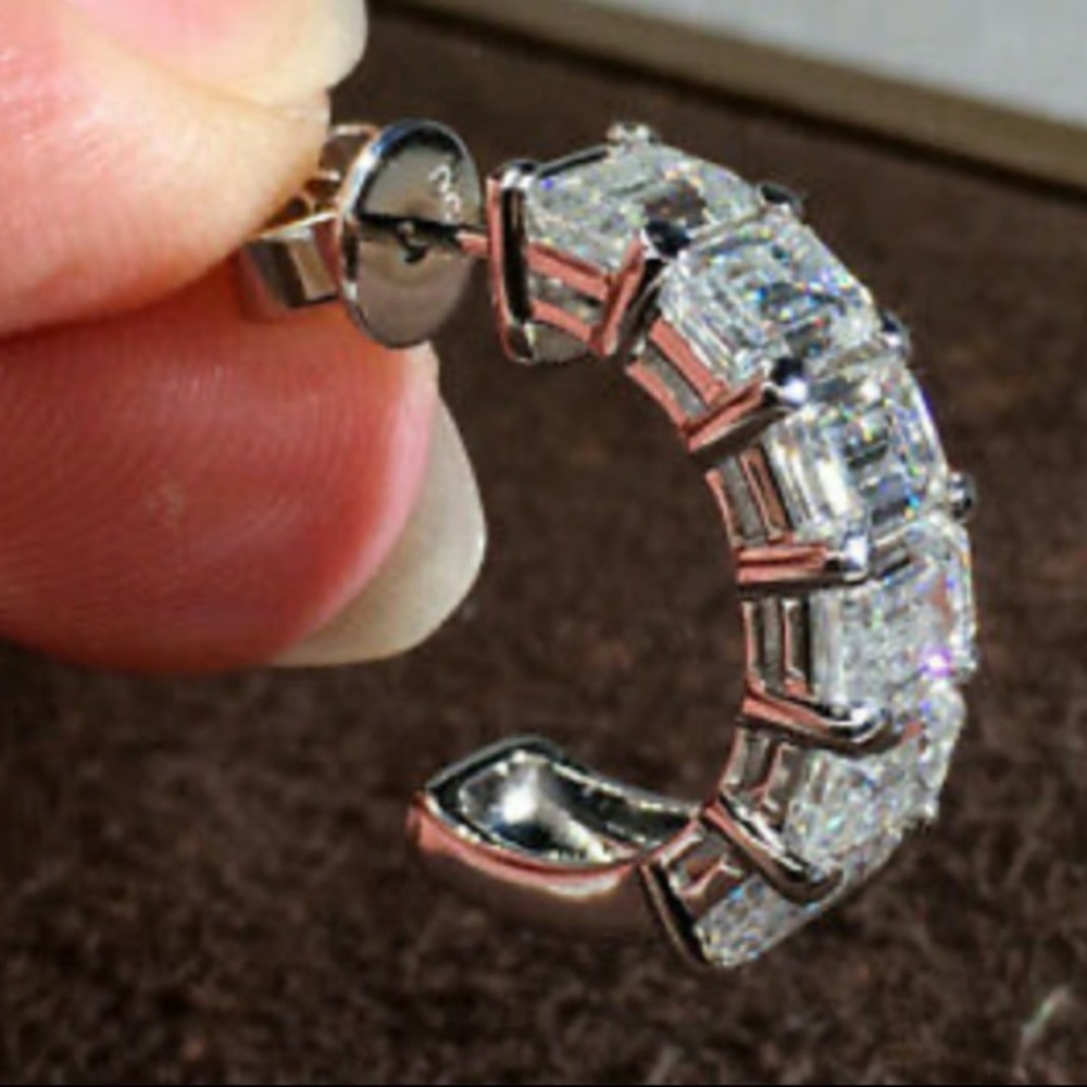 New Sterling silver diamond Earrings - Picture 4 of 4
